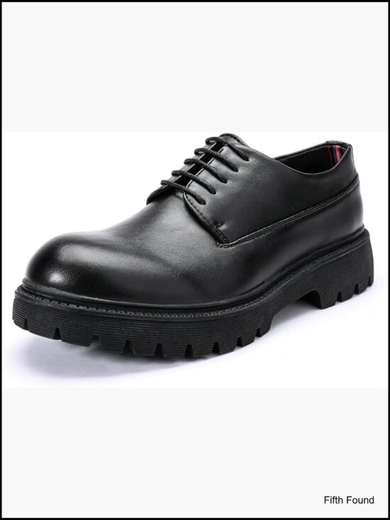 Men\'s Platform Oxford Dress Shoes Lace Up Round Toe Office Casual main image 6